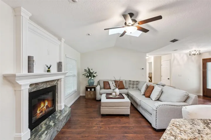 Wood burning fireplace for those cool evenings in.