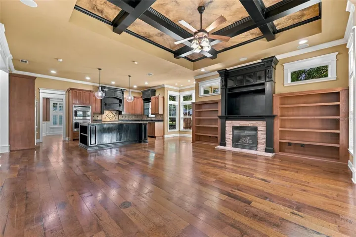 Living Room/Great Room with 12 foot ceilings