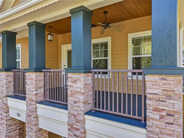 Upstairs covered porch.