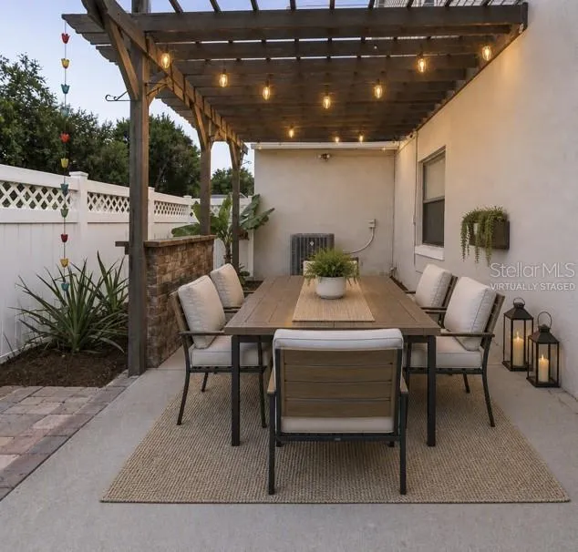 Virtually Staged outdoor dining area