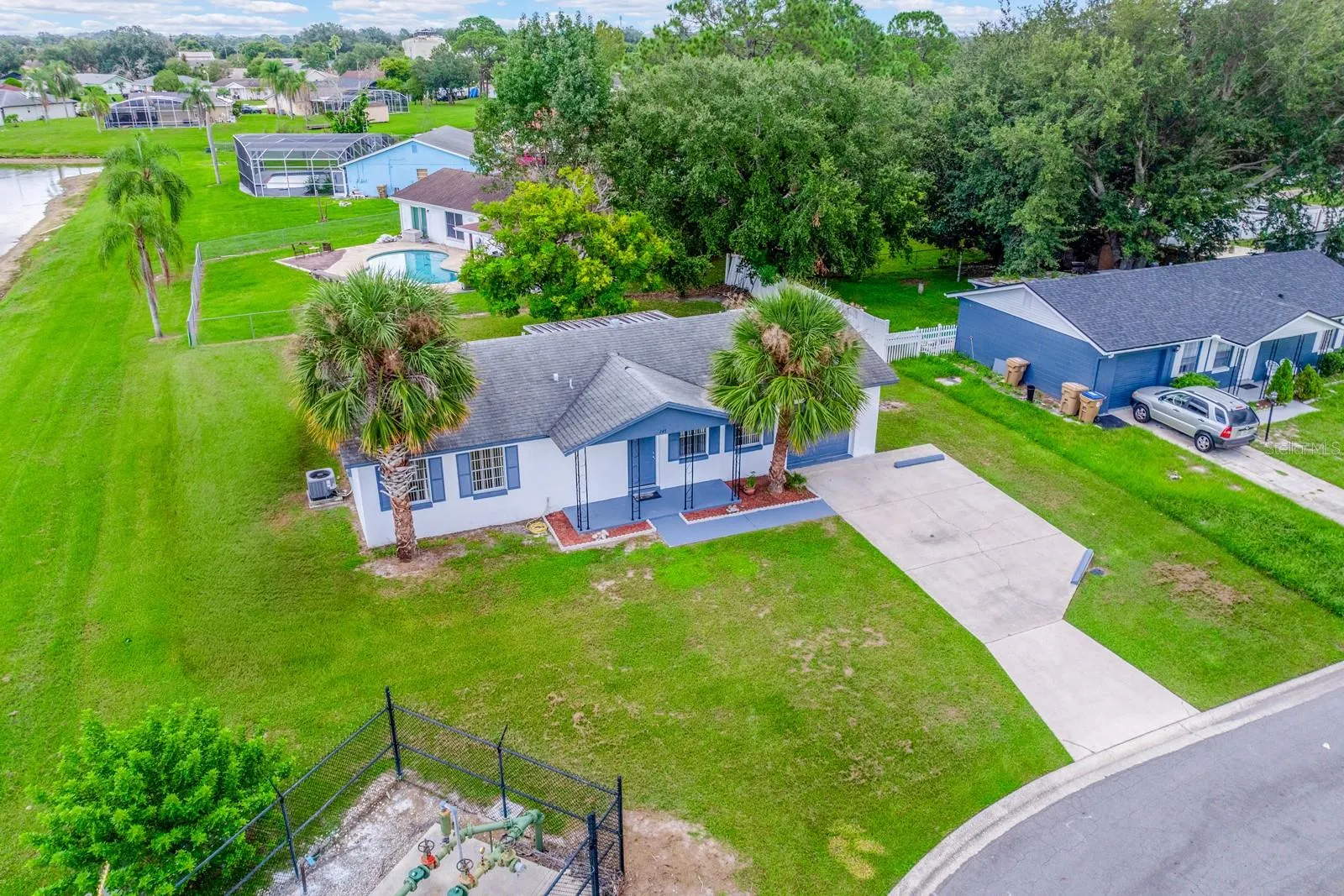 Aerial view of the home.