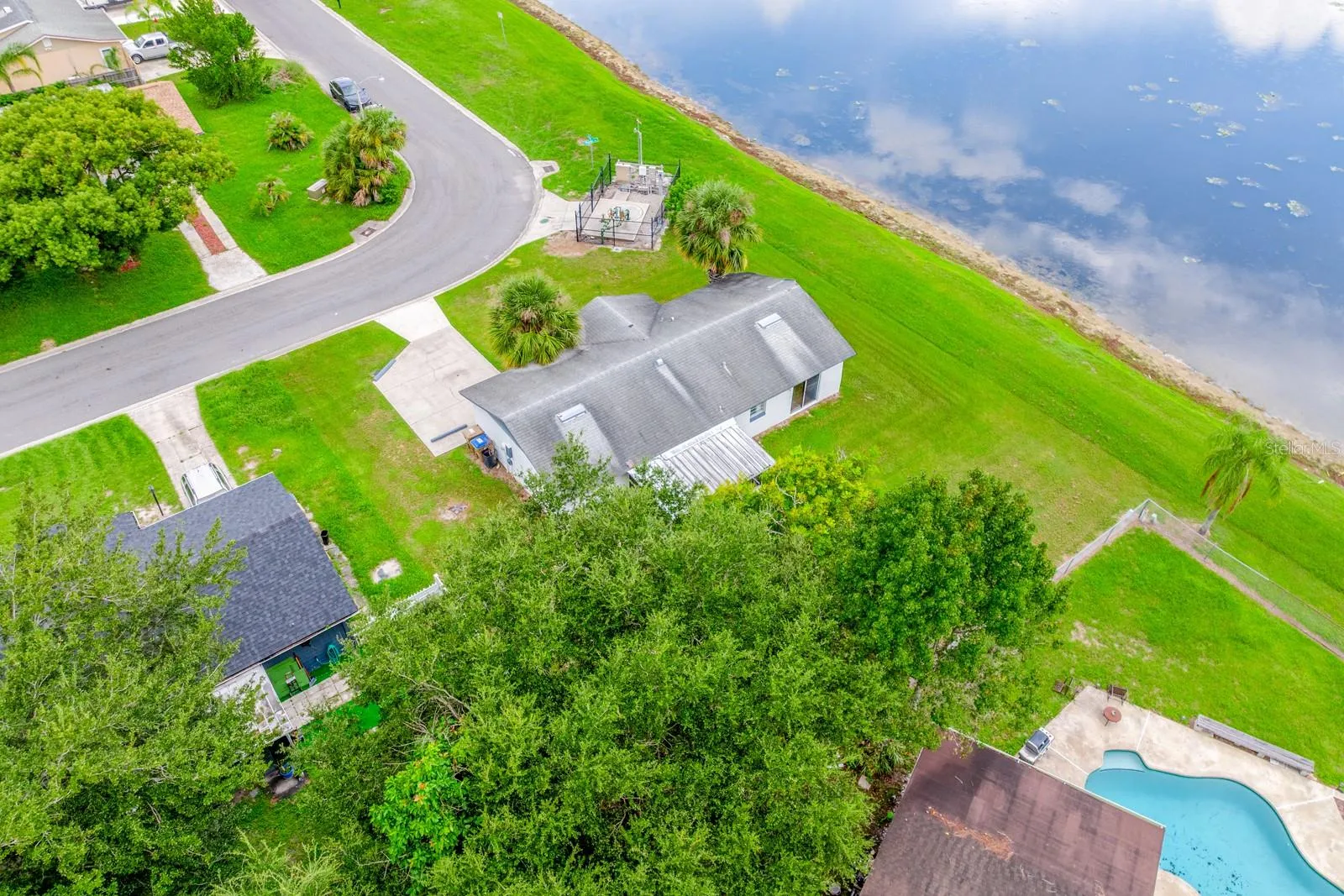 Aerial view of the home.