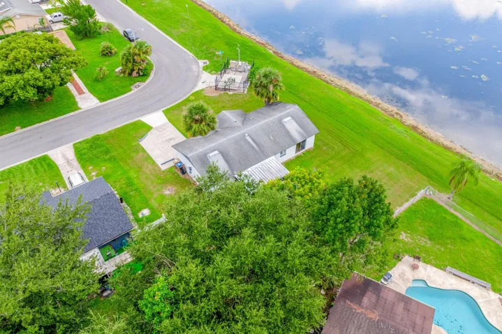 Aerial view of the home.