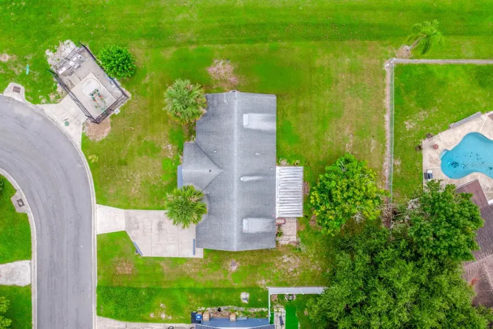 Aerial view of the home.