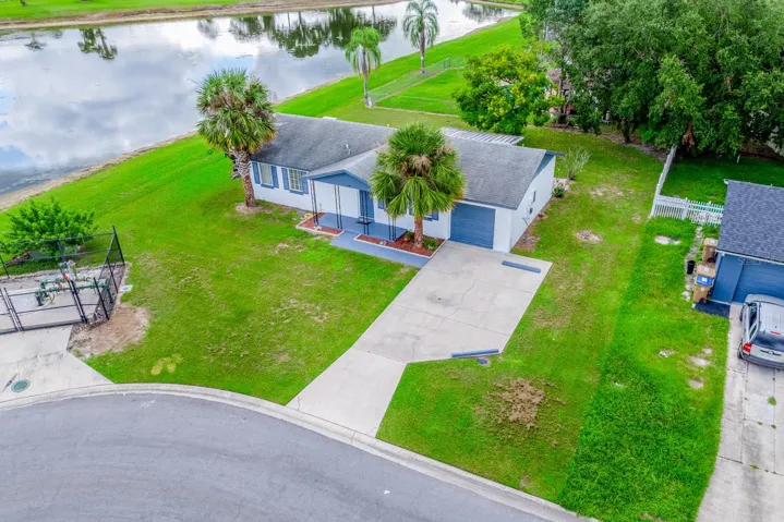 Aerial view of the home.