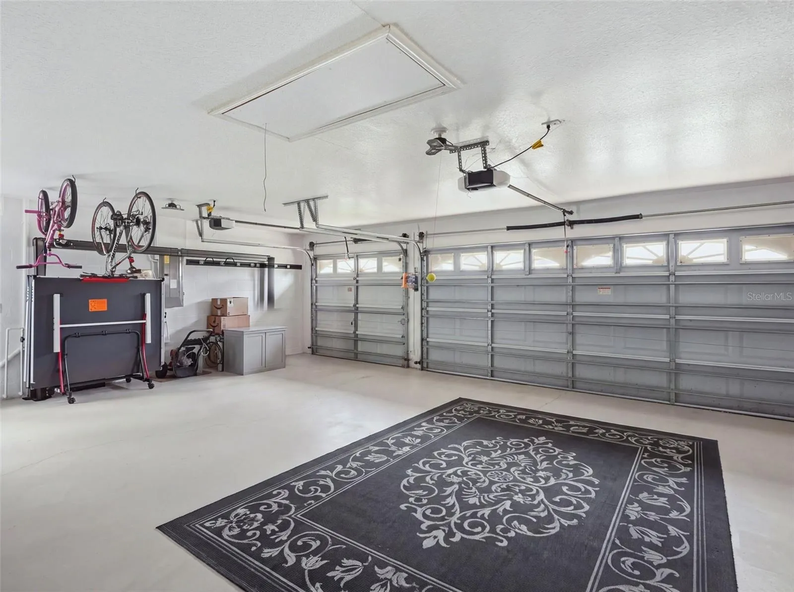 Large 3-car garage.