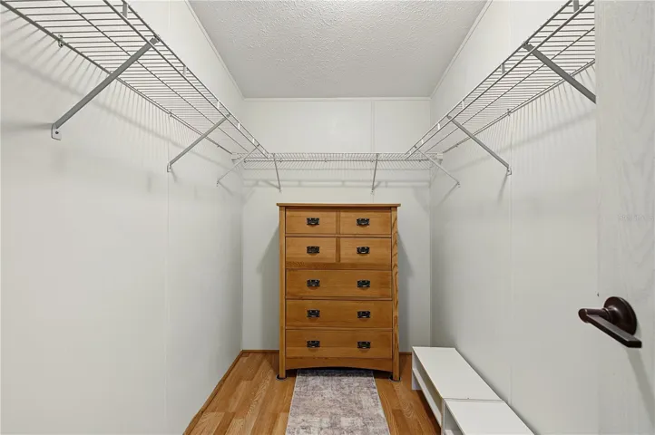 Walk-in closet in primary.