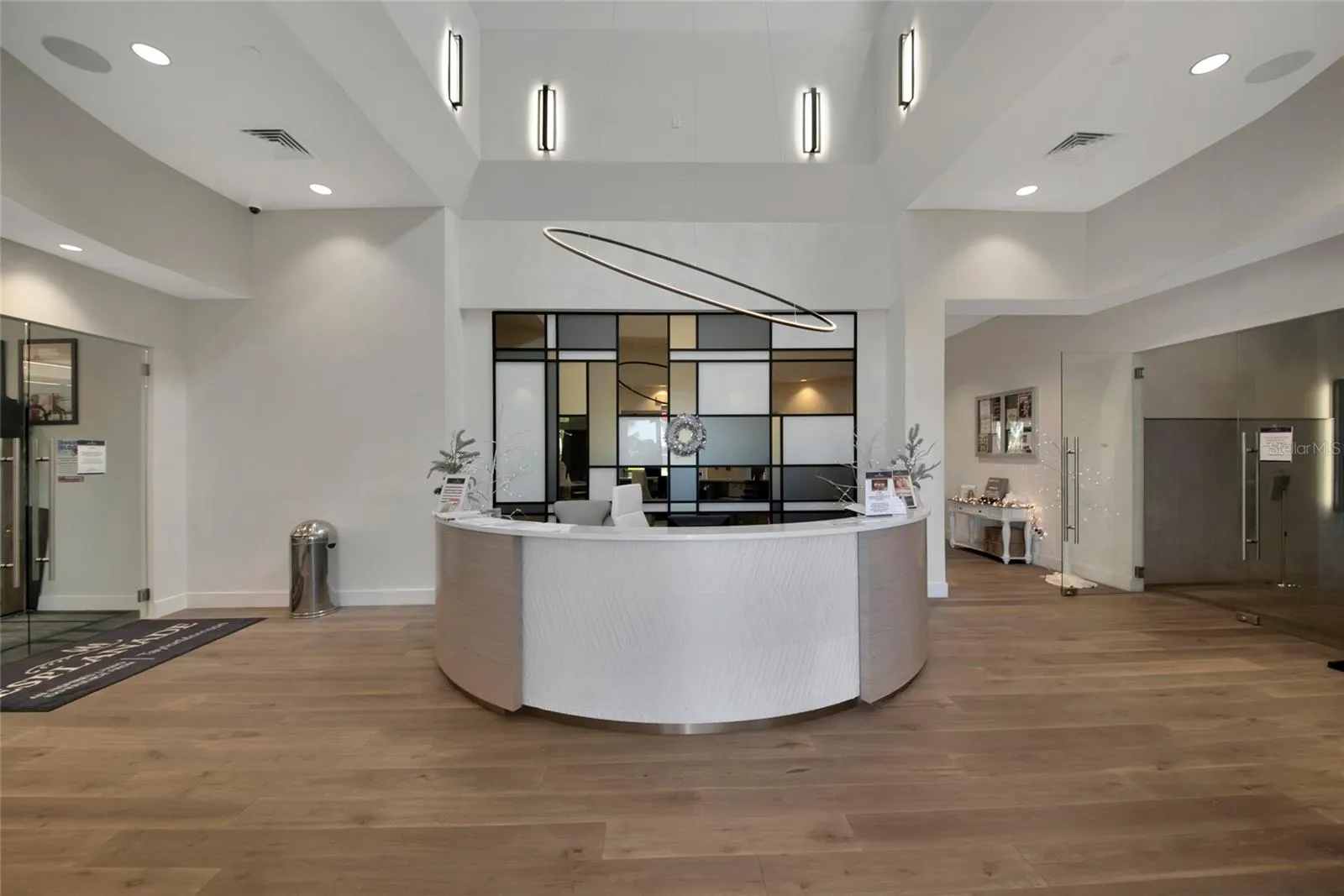 Clubhouse reception desk.