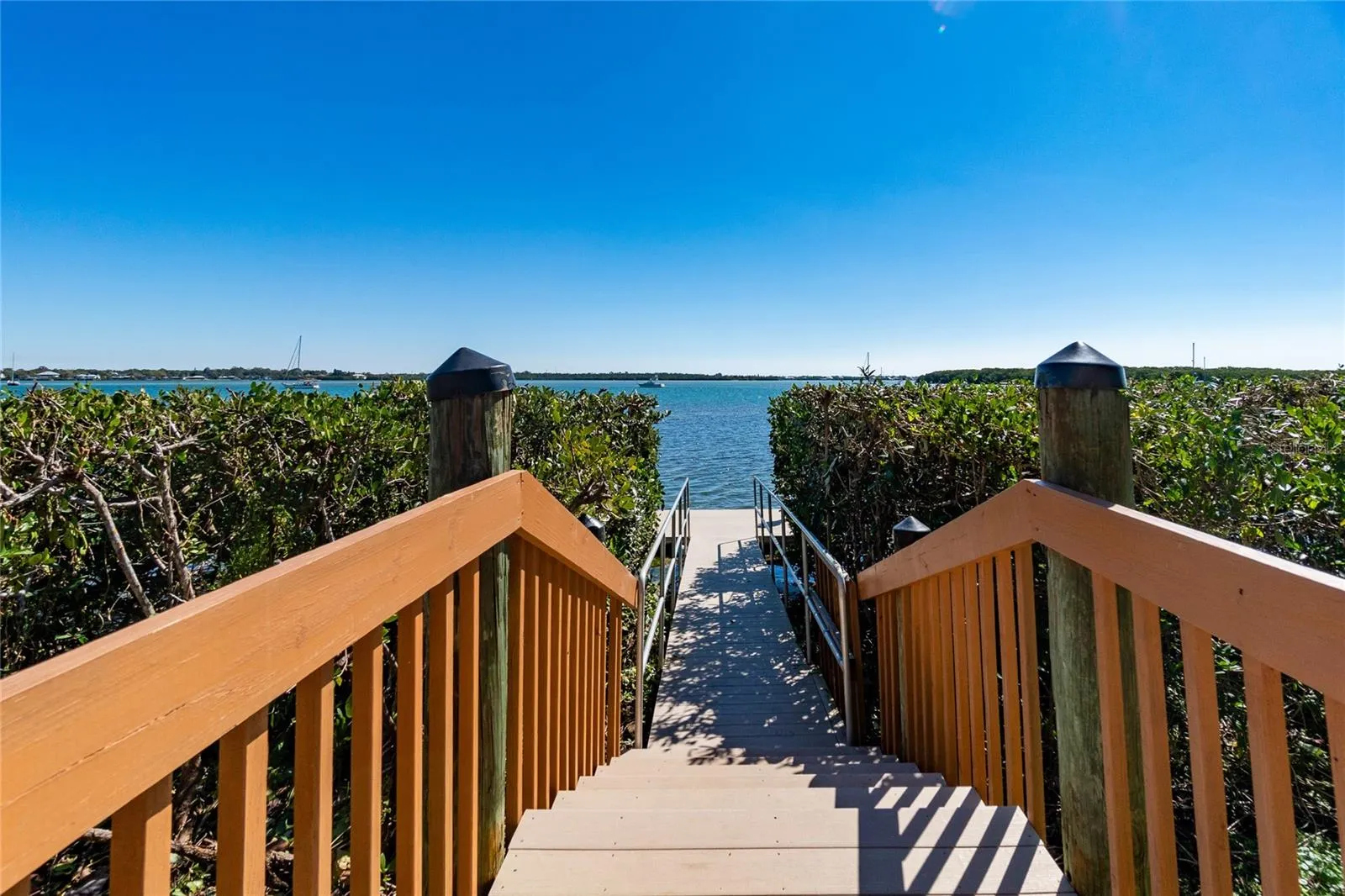 With walkway to dock.
