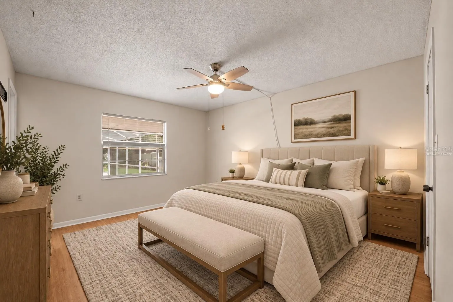 Virtually Staged Master Bedroom