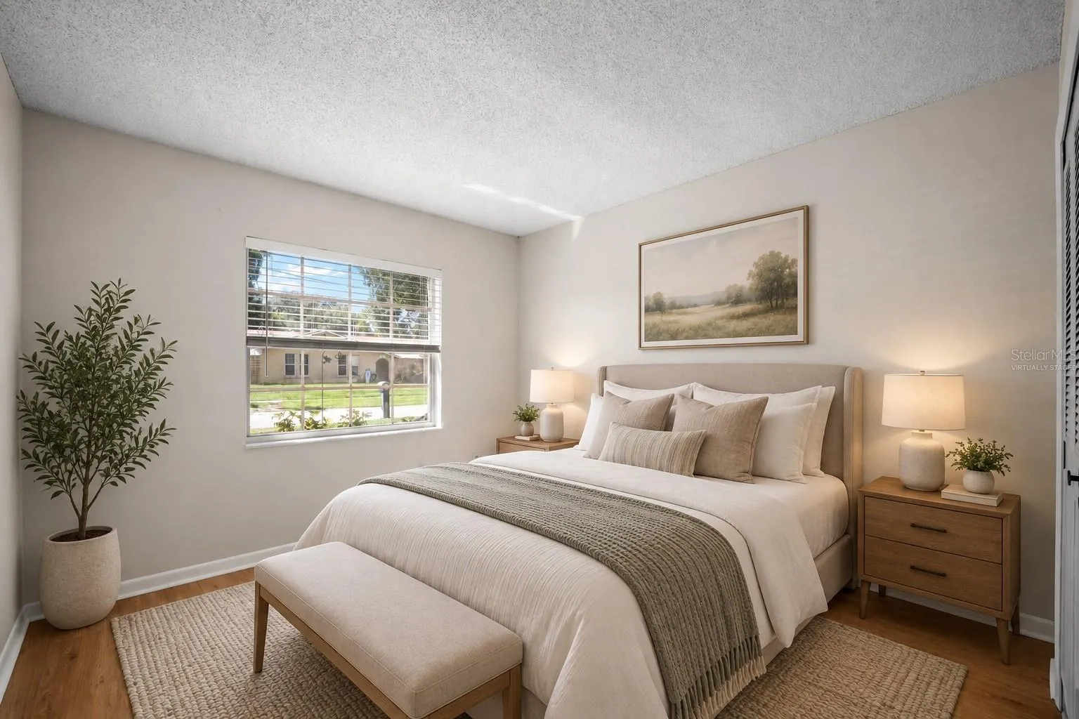Virtually Staged Spare Bedroom