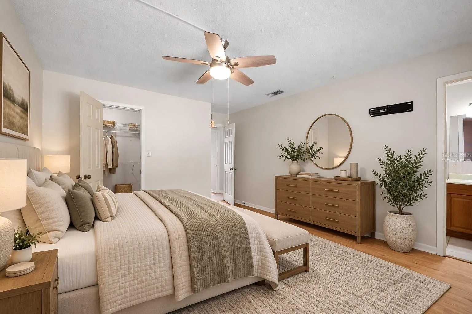 Virtually Staged Master Bedroom