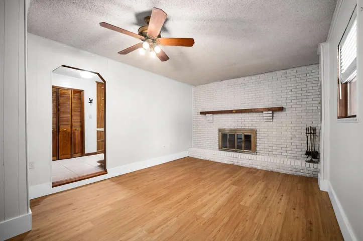 Family room with fire place/ formal garage