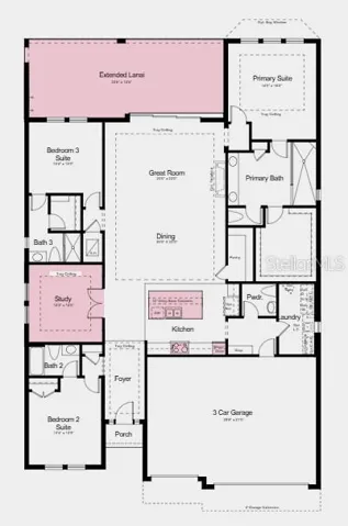 Floor Plan-Additional Highlights Include: 80 AMP pool/spa prewire, tray ceiling pkg, and outdoor kitchen rough-in.