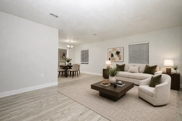 Virtually Staged-Living Room &amp; Dining Room