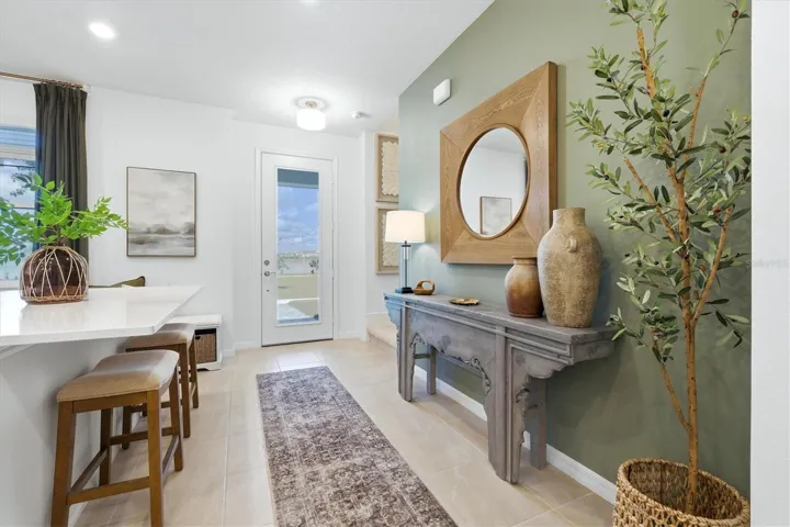 Foyer with view of Kingfisher Lake
