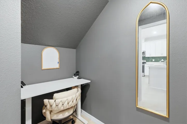 Flex area under the stairs for work, storage or wine collection