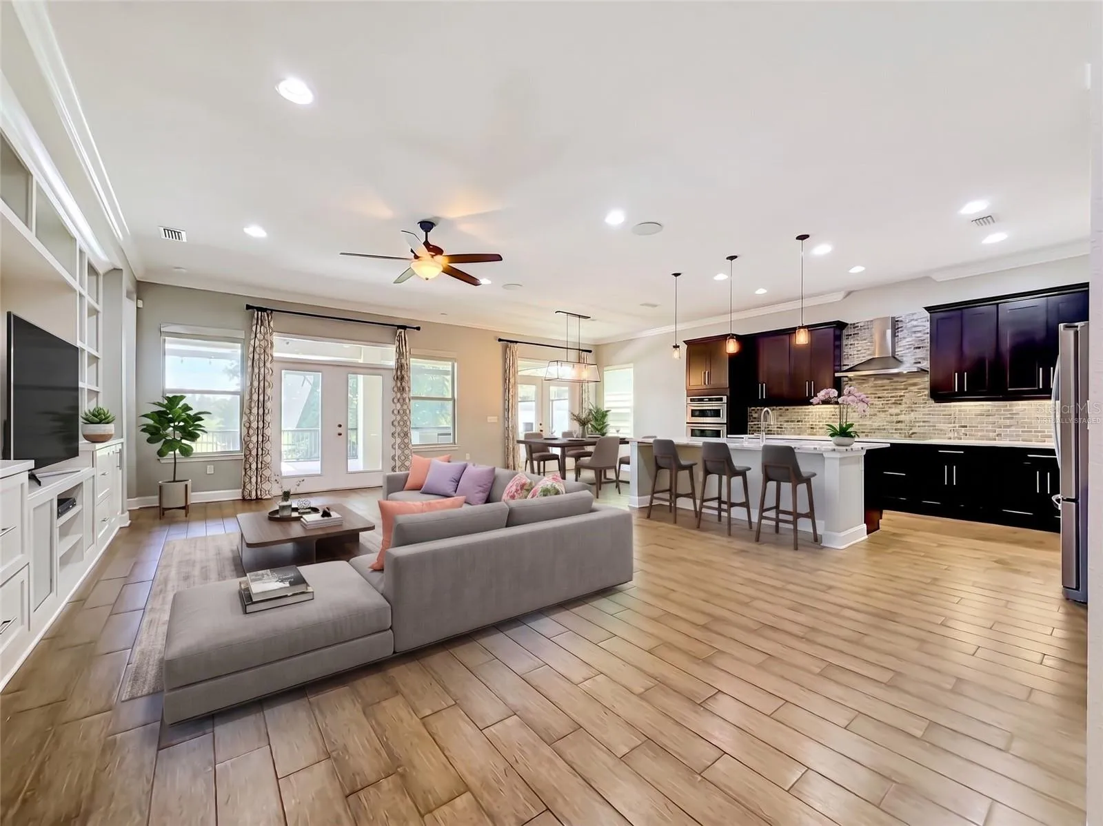 Virtually staged living room