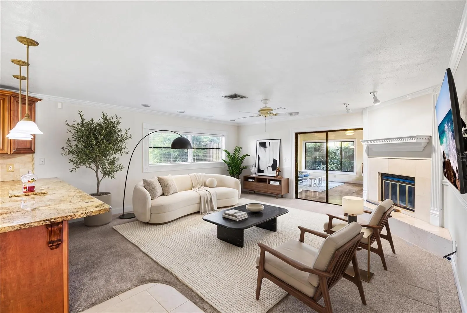 Family Room Virtually Staged