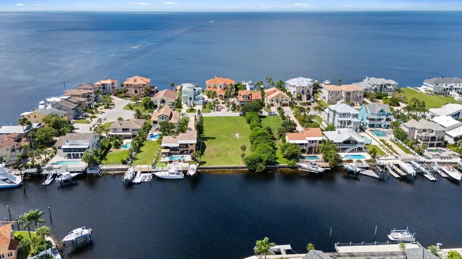 Aerial view of canal toward GULF