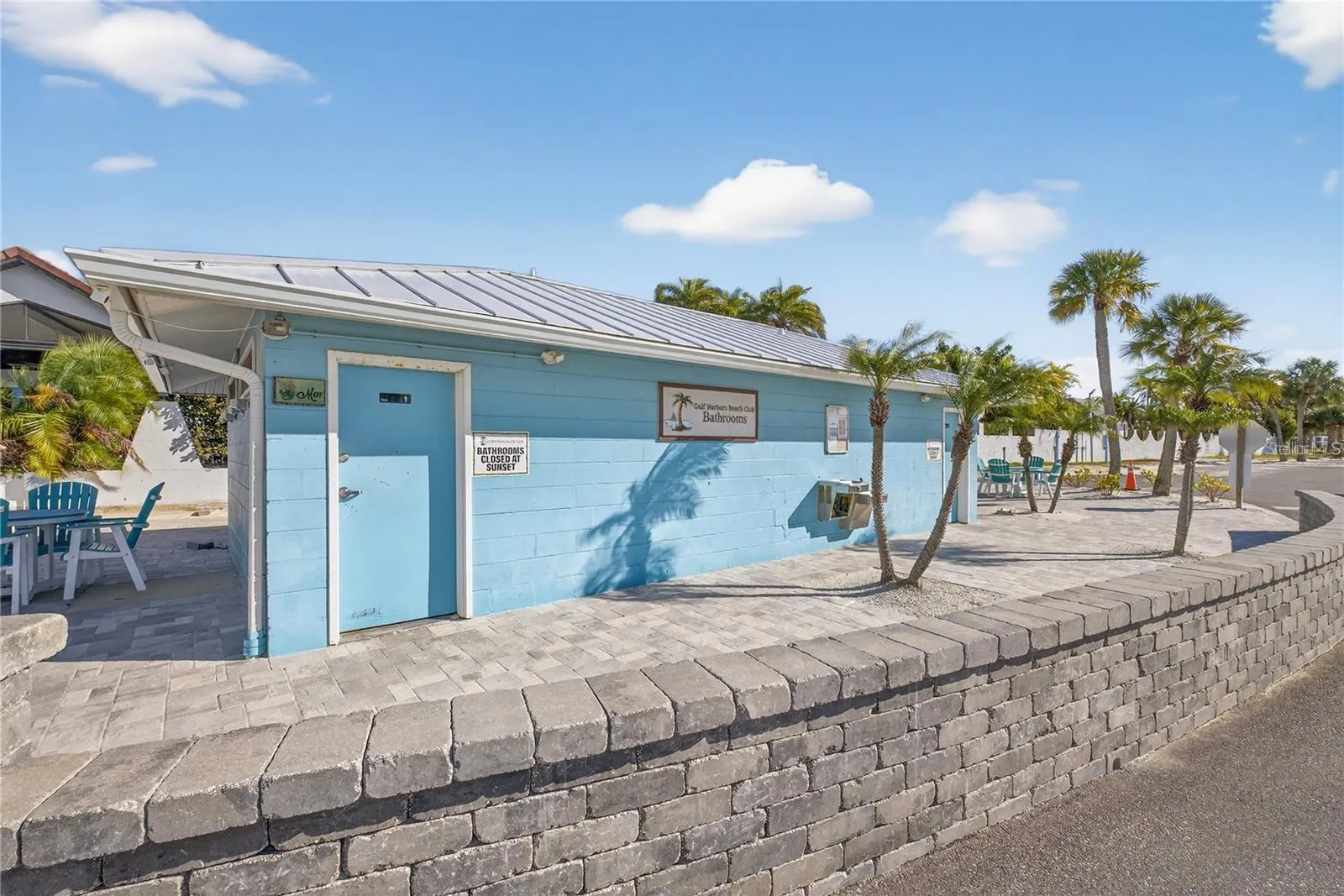 updated and clean restrooms at private beach club