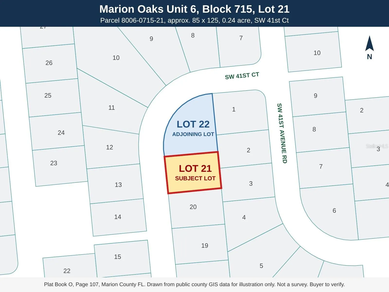 Plat map, Lot 21 Block 715 Marion Oaks Unit 6