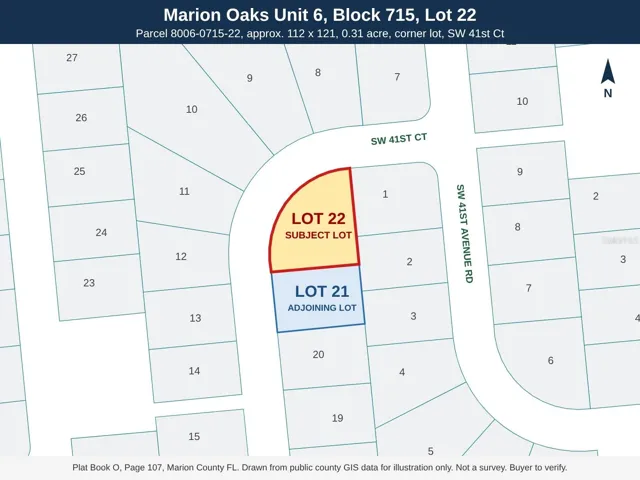 Plat map, Lot 22 Block 715 Marion Oaks Unit 6