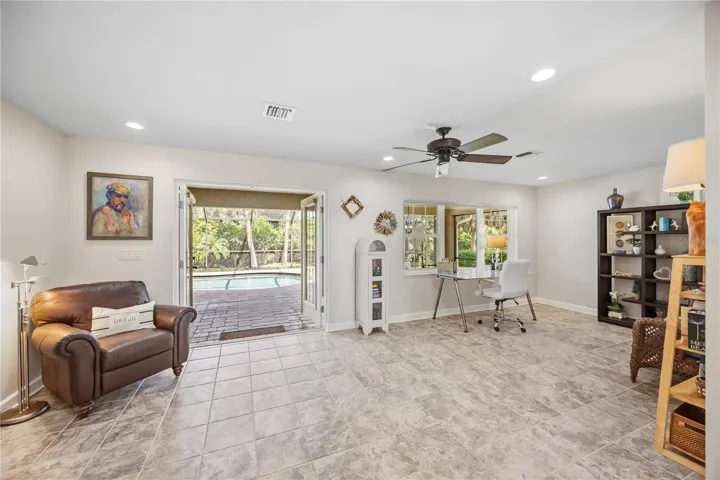 Bonus room/study leading out to lanai and pool