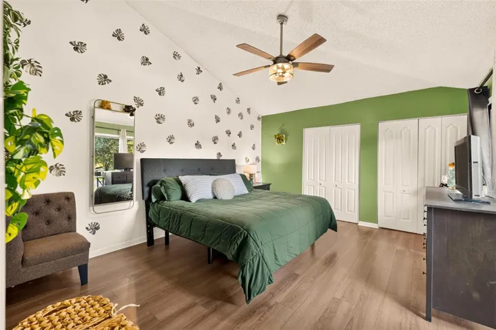Primary Bedroom with beautiful vaulted ceiling