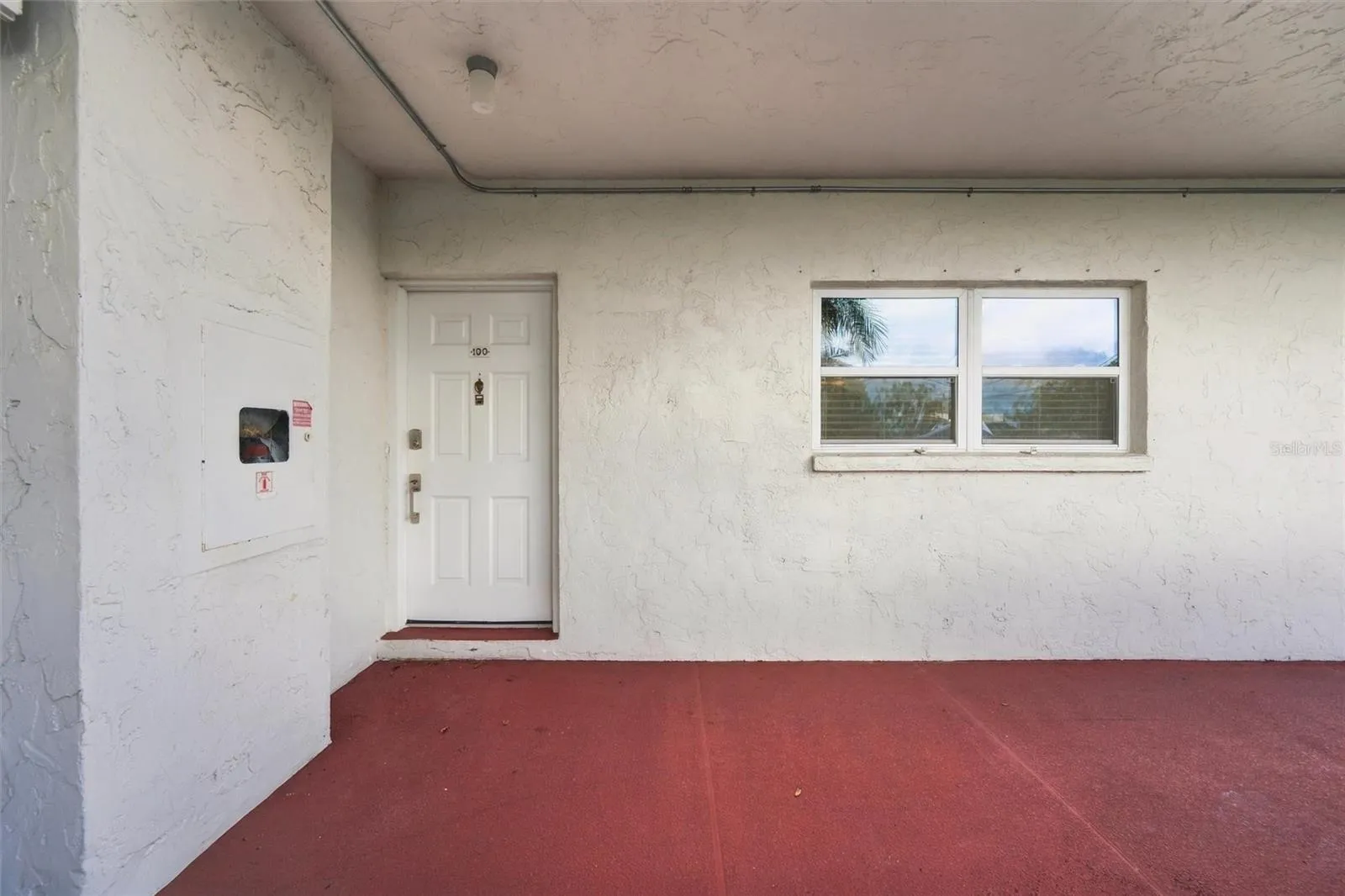 The entrance door.