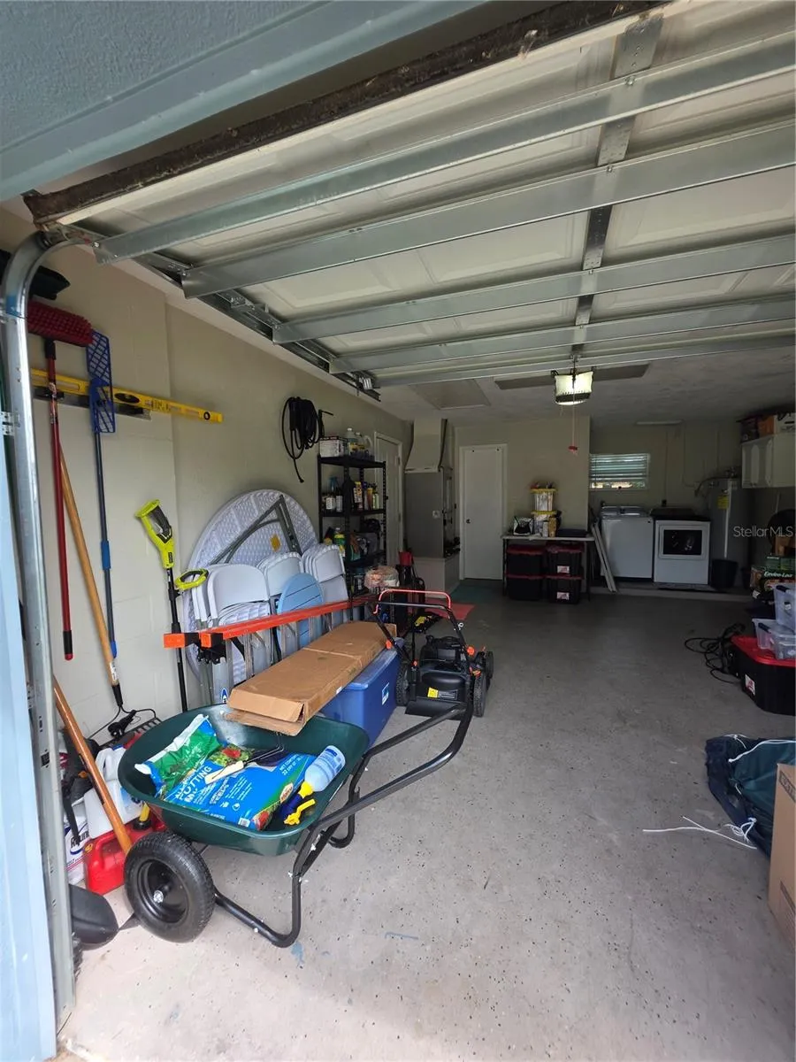 Plumbing for washer and dryer in the garage, (Appliances not included)