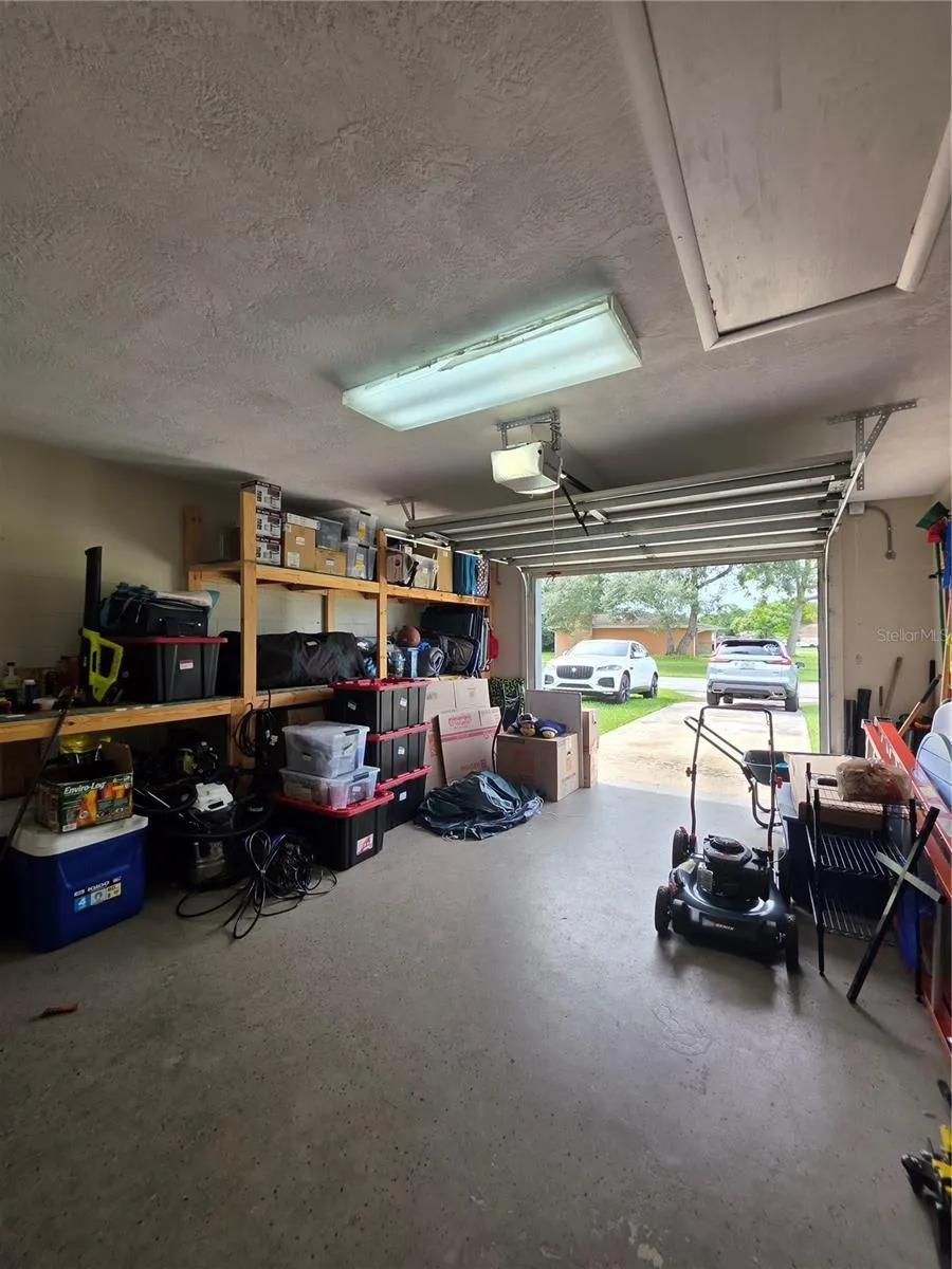 Single car garage with storage space