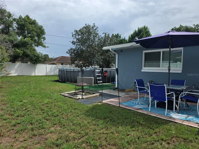 Plenty of room for your furniture, fire pit and even a pavillion.