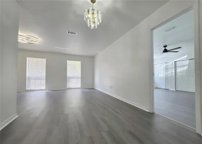 living room to primary bedroom