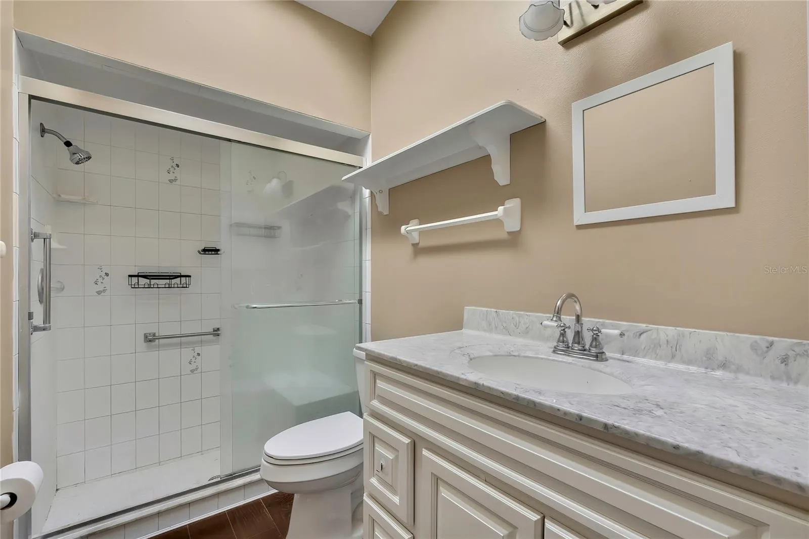 Bathroom with spacious step-in shower