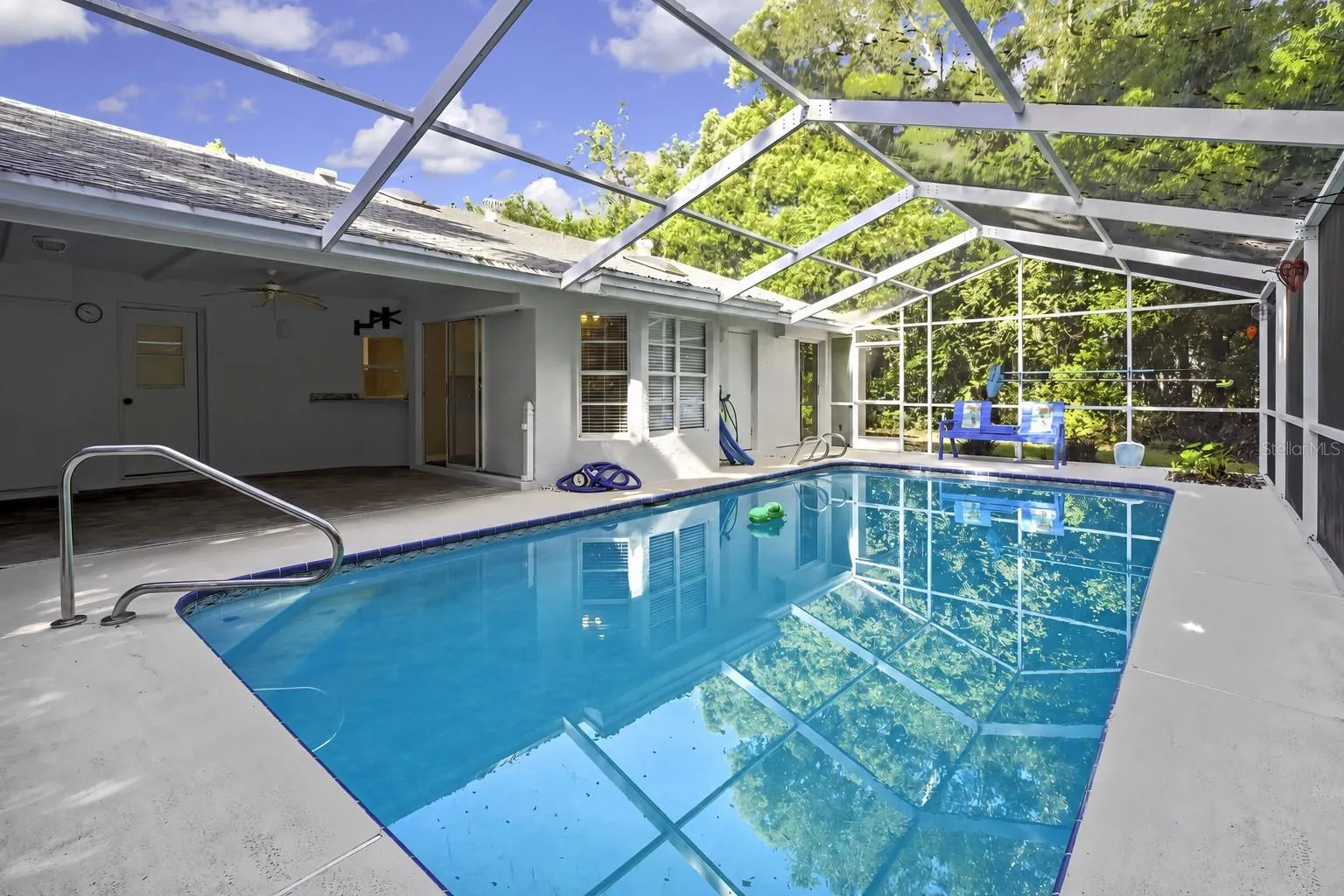 Pool and patio area with room for outdoor entertaining