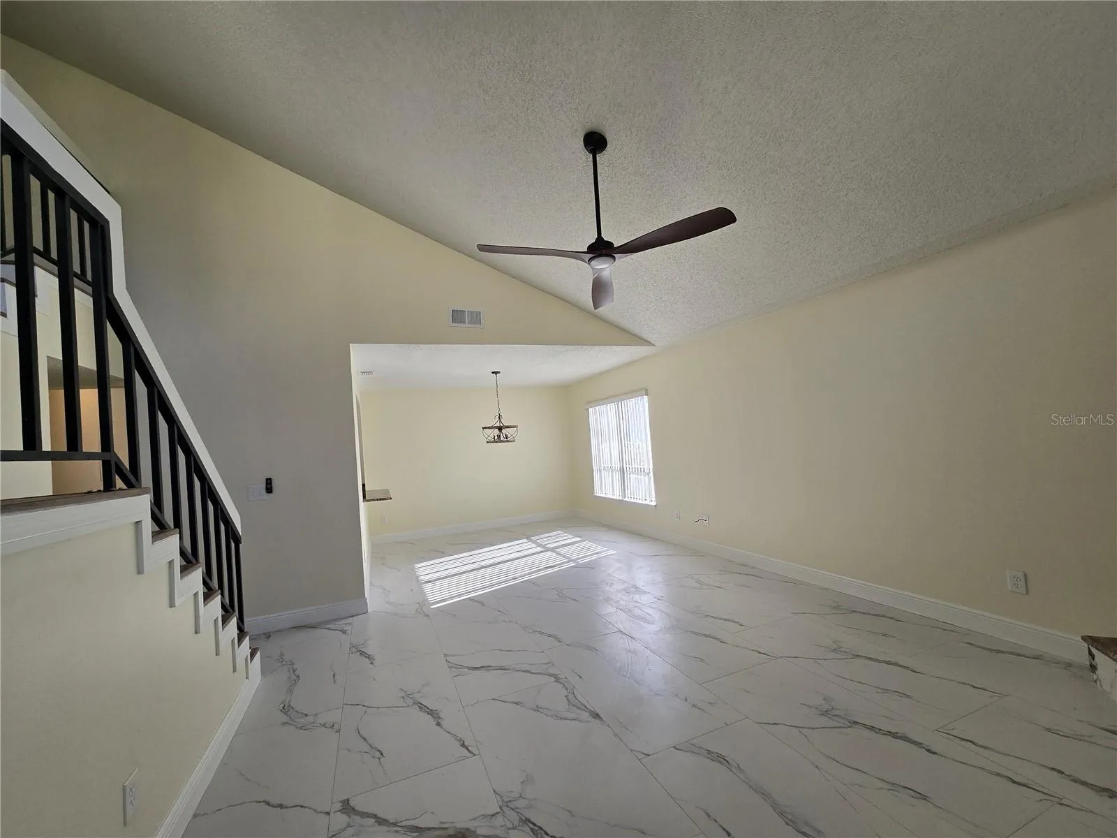 Living and dining areas