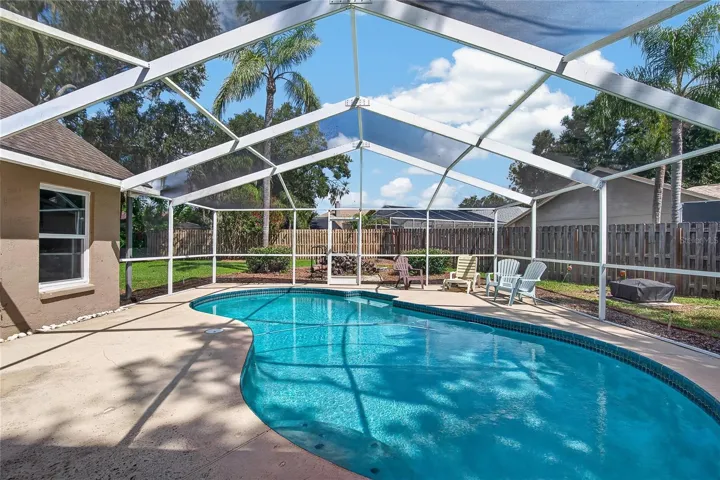 Screened Pool Area w/Fenced Rear Yard View