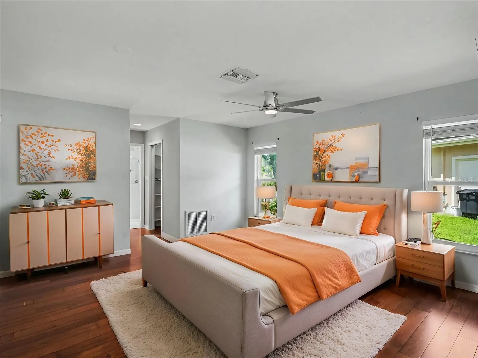 Virtually-Staged Primary Bedroom