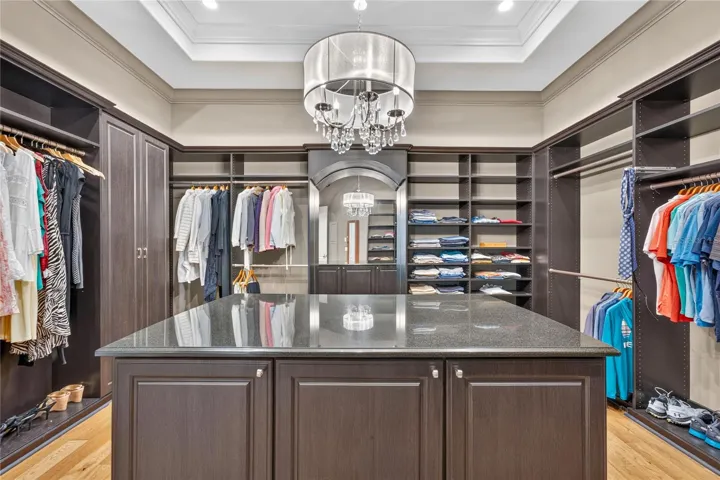 The main primary suite closet.