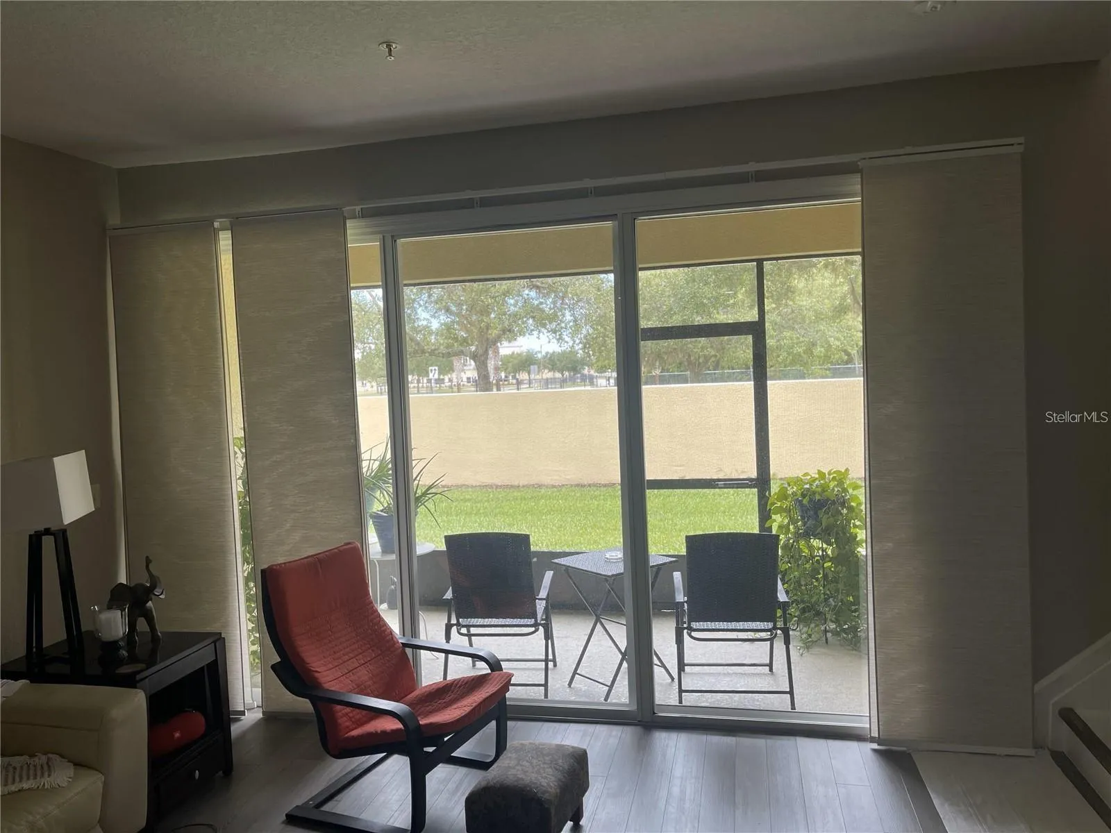 Screened Porch with privacy wall