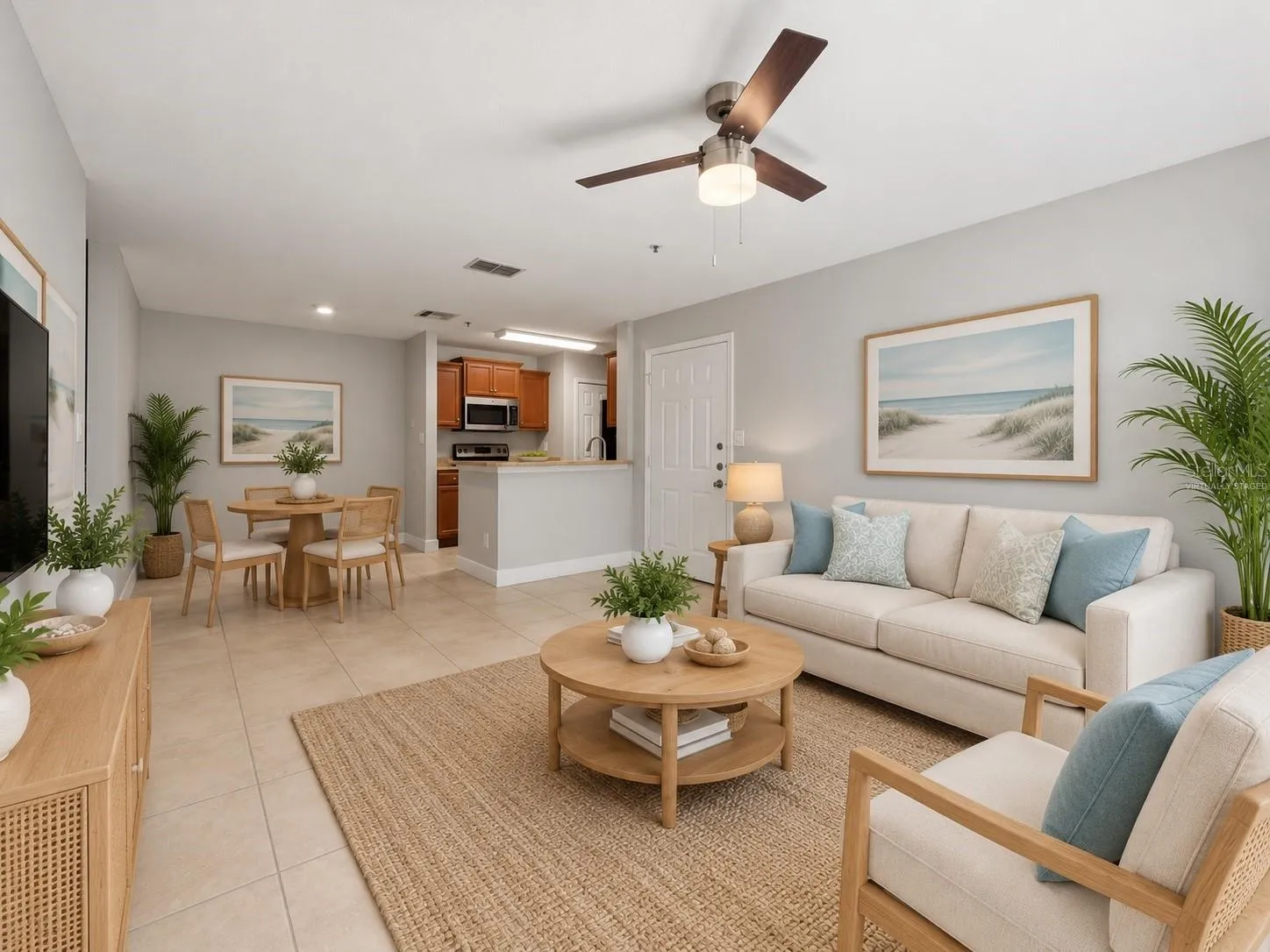 Virtually Staged Living Room &amp; Dining Room