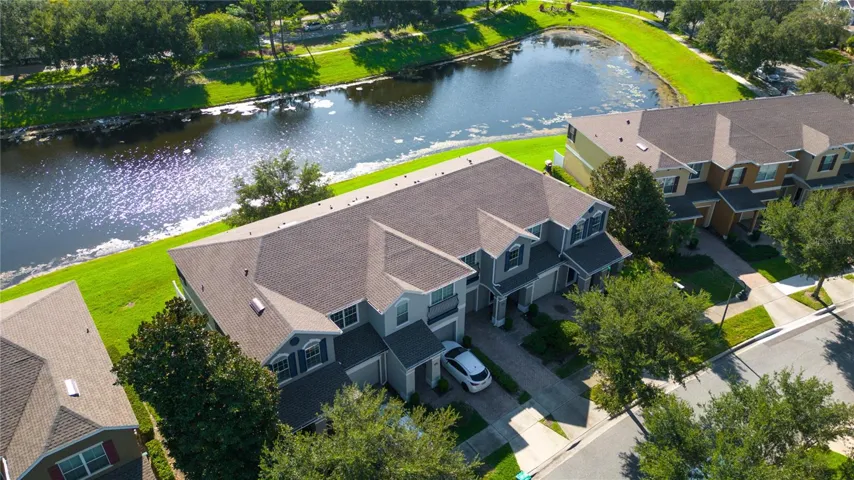 Aerial - Townhomes and Pond