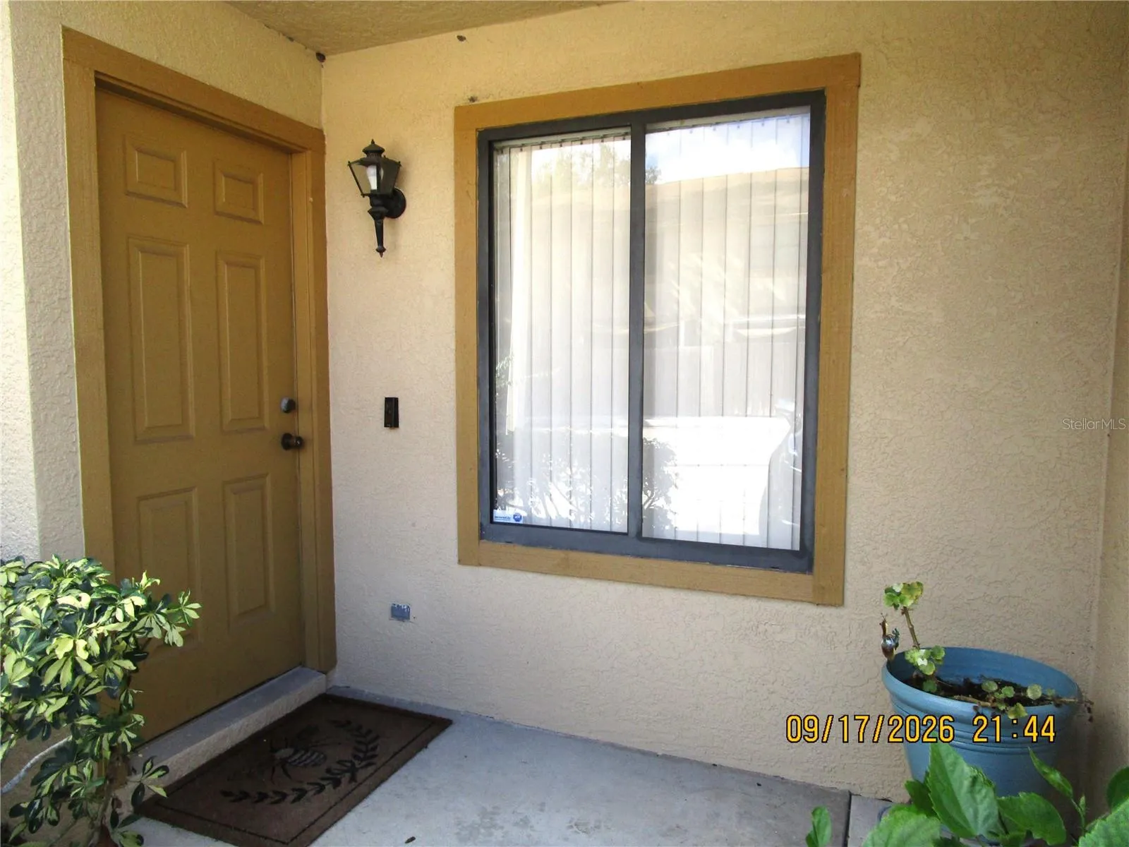 Front Door with room for seating