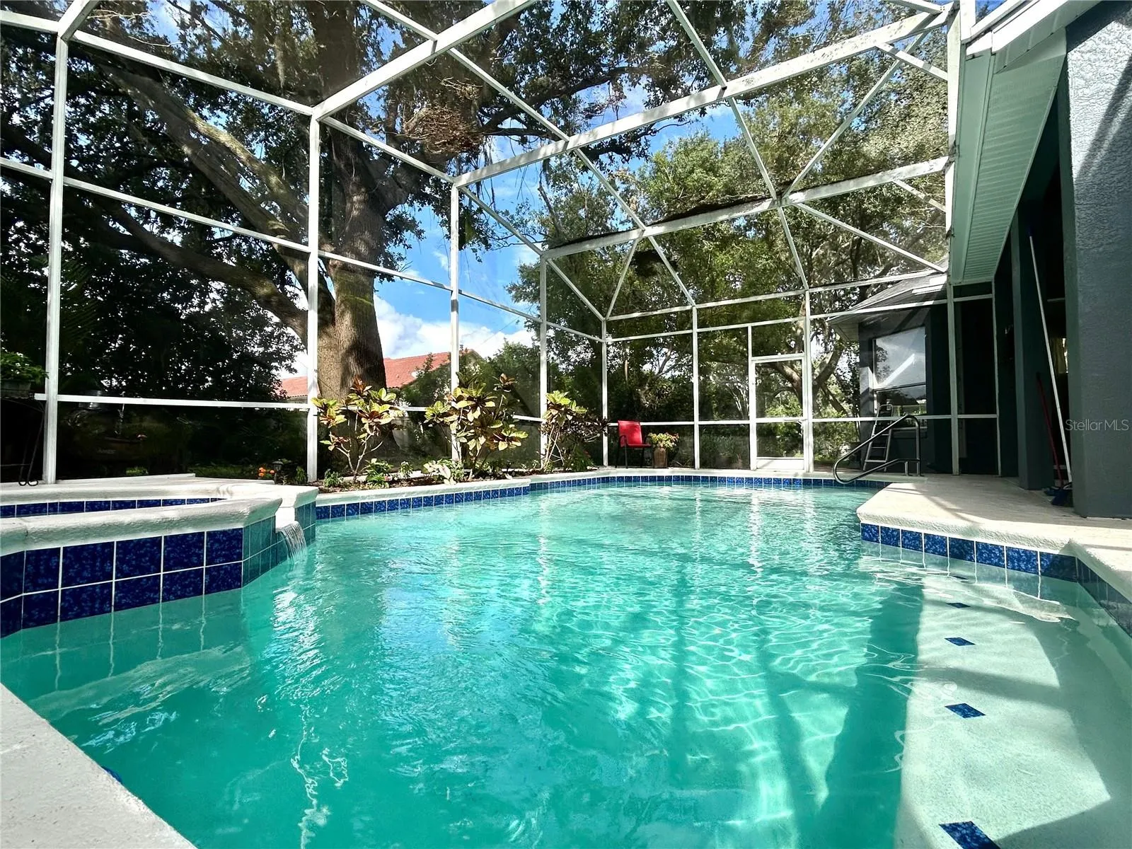 Newly-resurfaced gunite pool