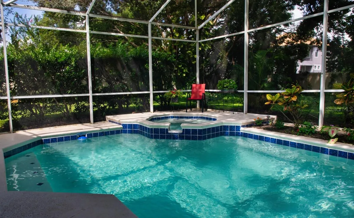 Newly-resurfaced gunite pool