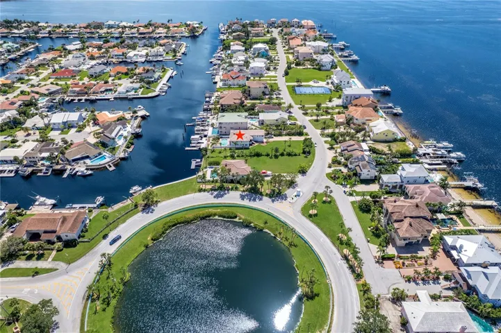 Aerial of the neighborhood and canals.