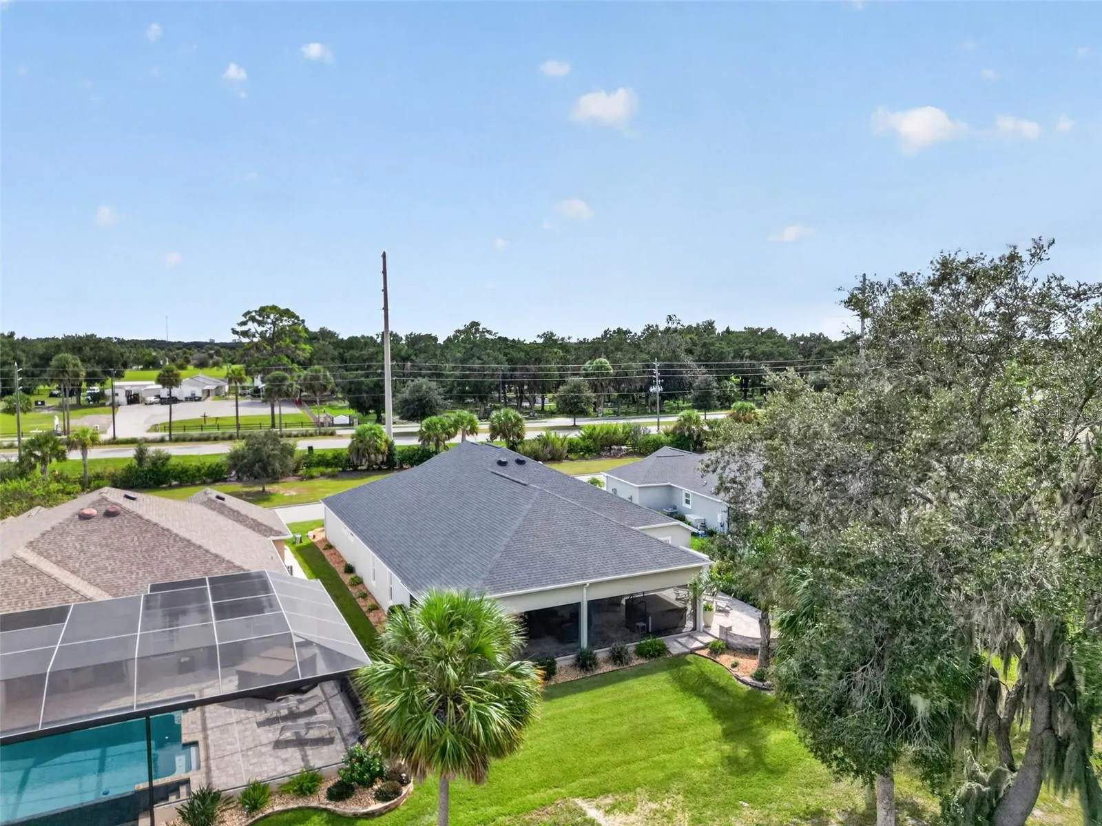 Aerial view of the property