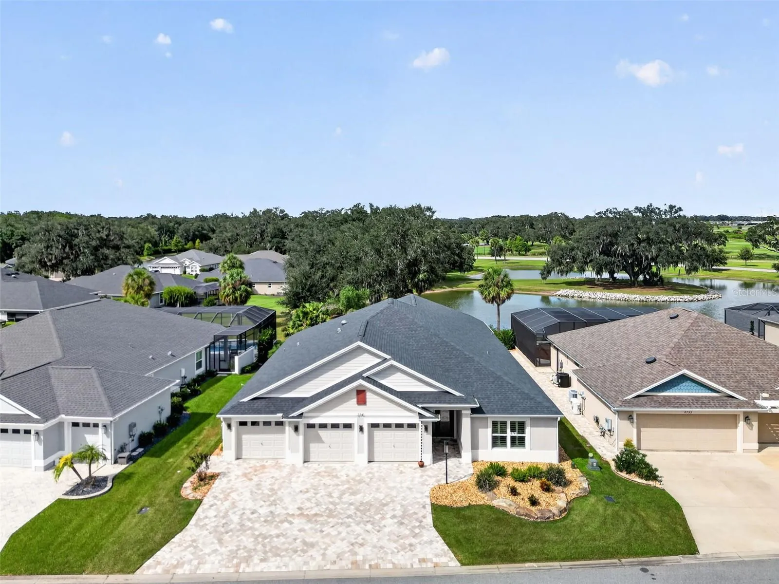 Large paver driveway