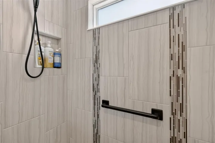 Front bathroom tiled shower